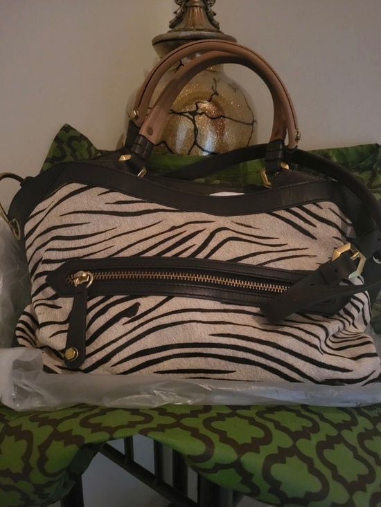 orYANY Handbags - ORYANY Zebra Print Calf Hair Leather Bag Purse